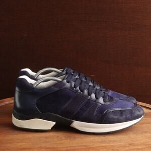 TODS Sneakers Womens SZ EU 38.5 US 8.5 Blue Leather Lace Up Comfort Casual Shoes